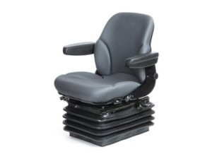 Asiento de Tractor con Suspensión Neumática y Ajuste Lumbar - Gris Claro